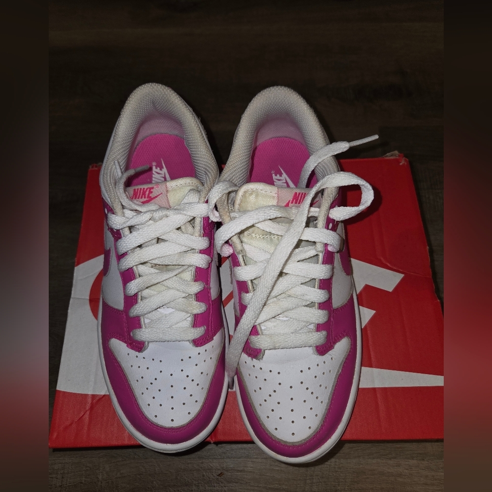 Nike Girl's Fuchsia and White Dunks